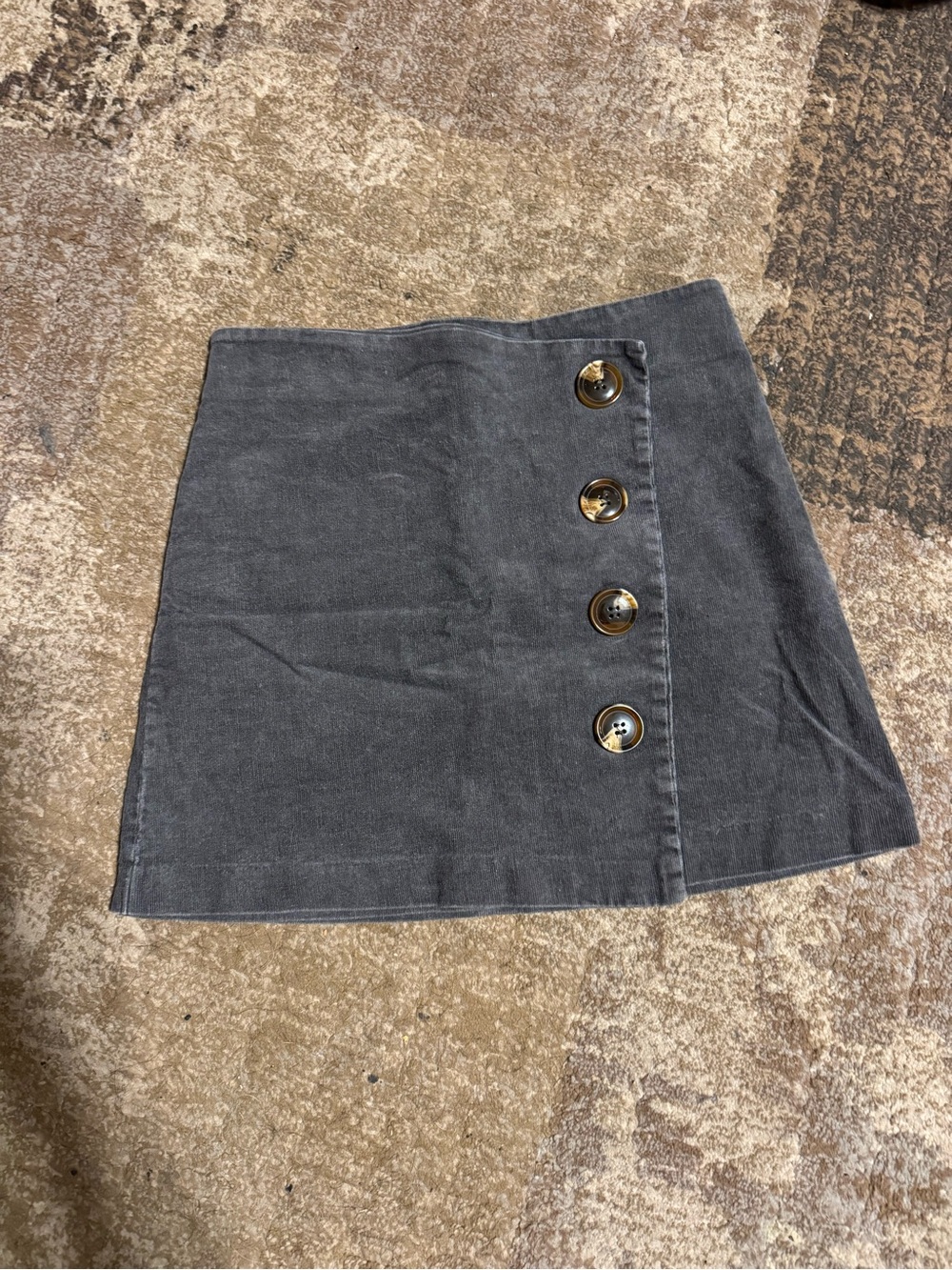 Fashion on Earth Women’s Gray Button-Front Mini Skirt